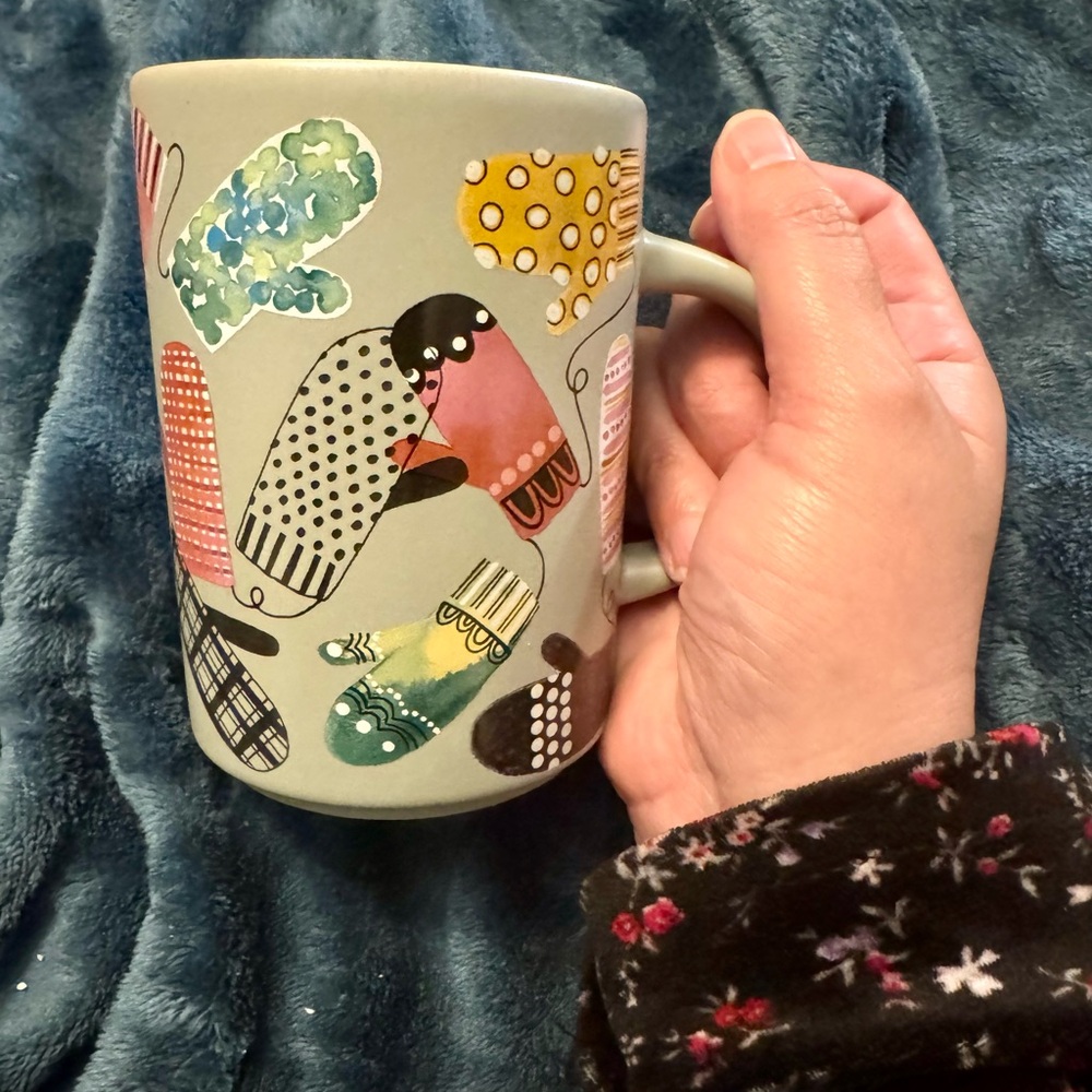Starbucks Pale Mossy Green Ceramic Mug - Mittens - colorful - Winter - Christmas